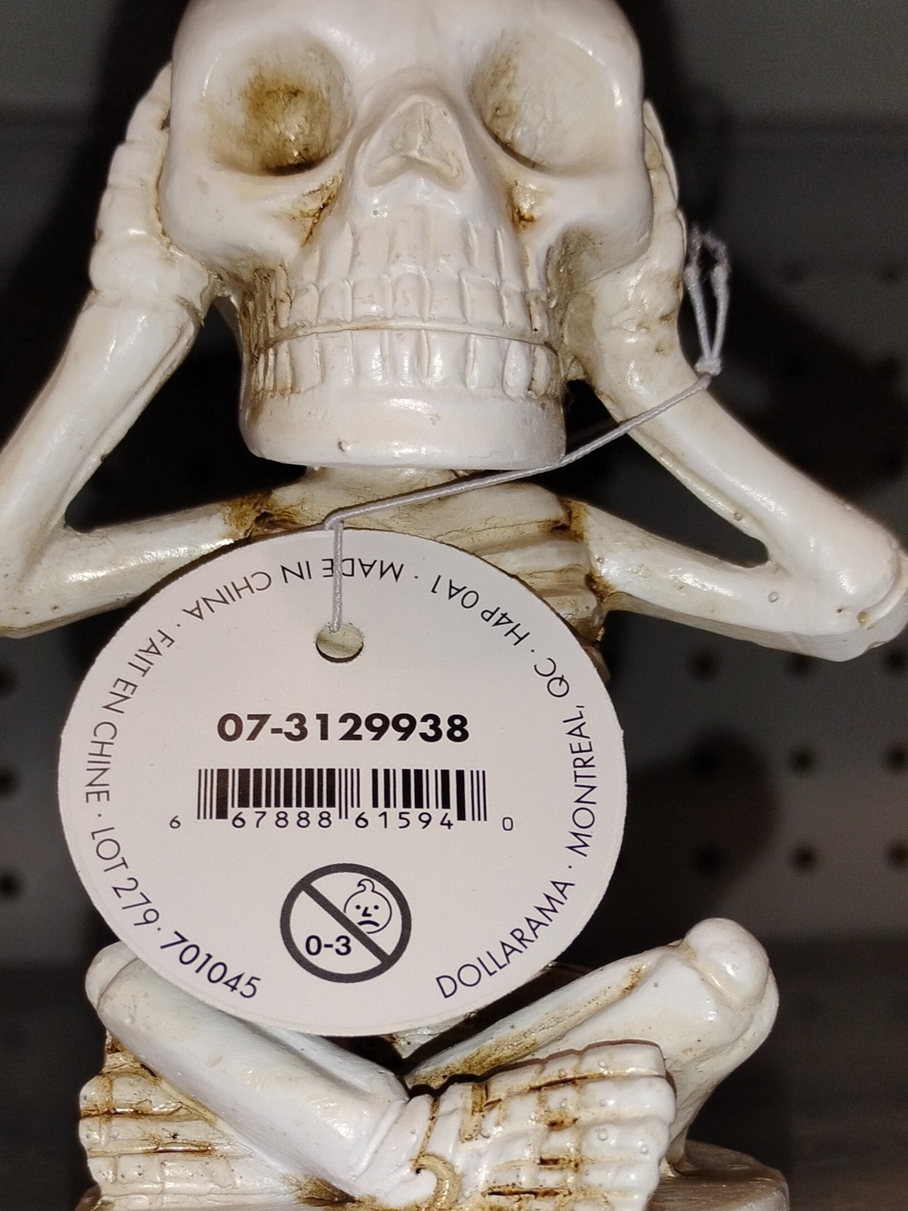 White Antiqued Skeleton Figurine